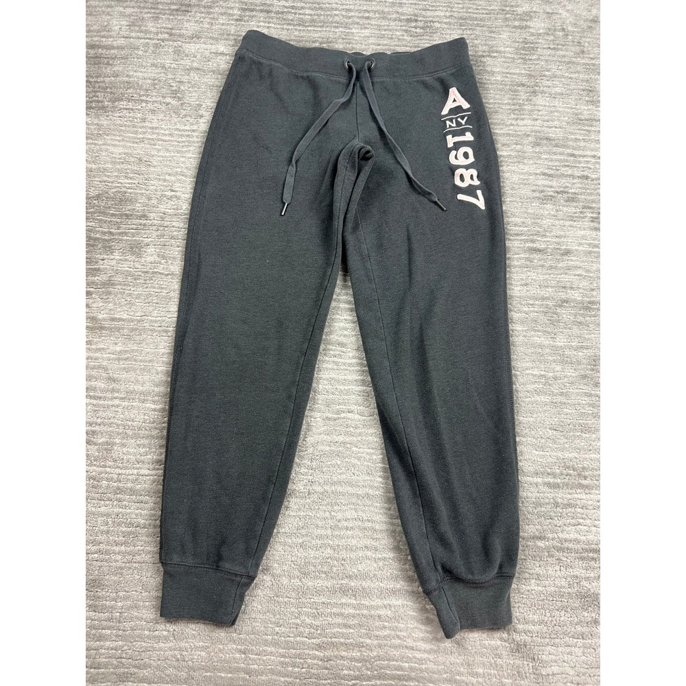 Aeropostale Joggers Womens Medium Gray A 1987 NY Graphic Fleece Sweatpants